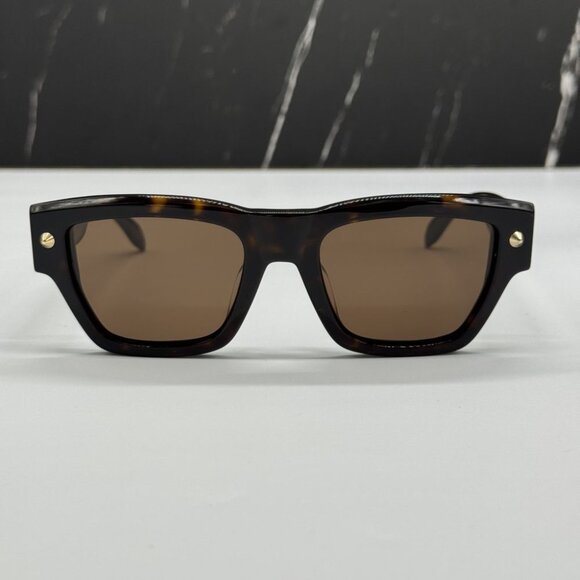 NEW AM0409S 002 ALEXANDER MCQUEEN SUNGLASSES HAVANA EYEWEAR ALEXANDER MCQUEEN - Picture 5 of 12